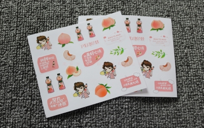 儿童不干胶印刷、美汁源儿童标贴印刷