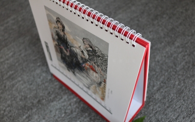 书画作品台历定制、山水人物作品台历生产